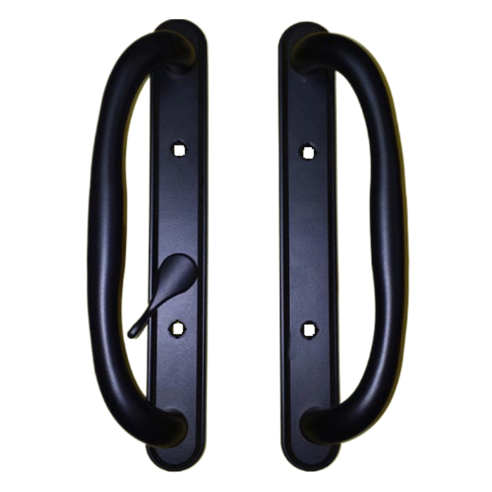 (DH-341-BL) Truth Sliding Door Handle Set, Off Set Latch, No Key, 3-15/16" Hole Space- Black - Garage and Sliding Door Hardware